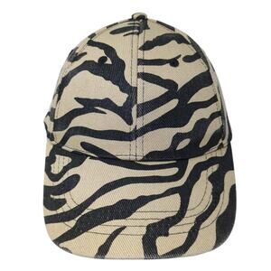 Cruise Club Strapback Baseball Cap Multicolor OS Adjustable Zebra Print Blank